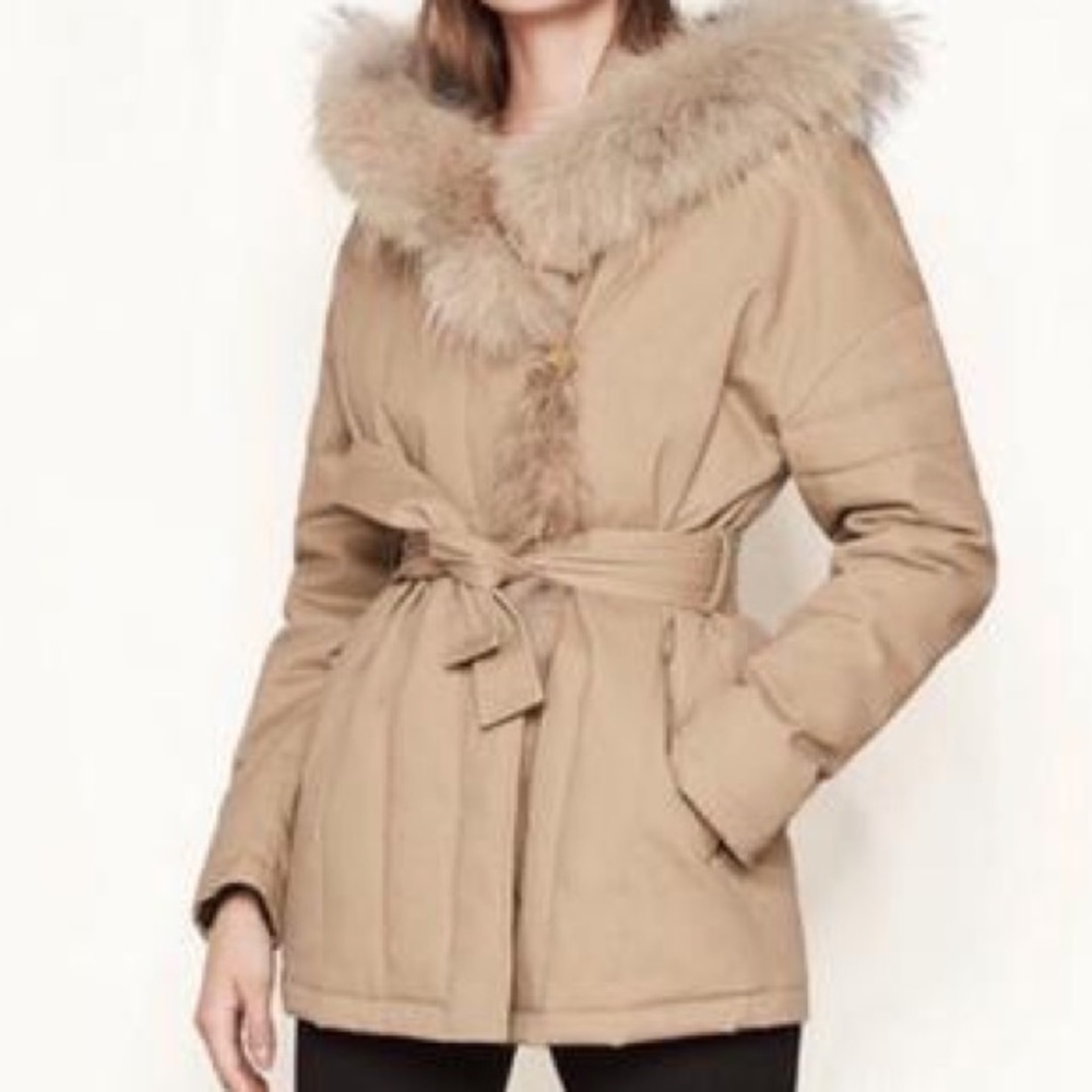 NWT- Maje Faux Fur-Trimmed Parka